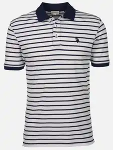 Herren Poloshirt mit Streifen Weiß
