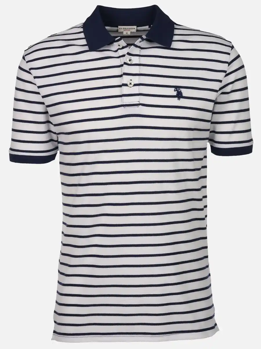 Bild 1 von Herren Poloshirt mit Streifen Weiß