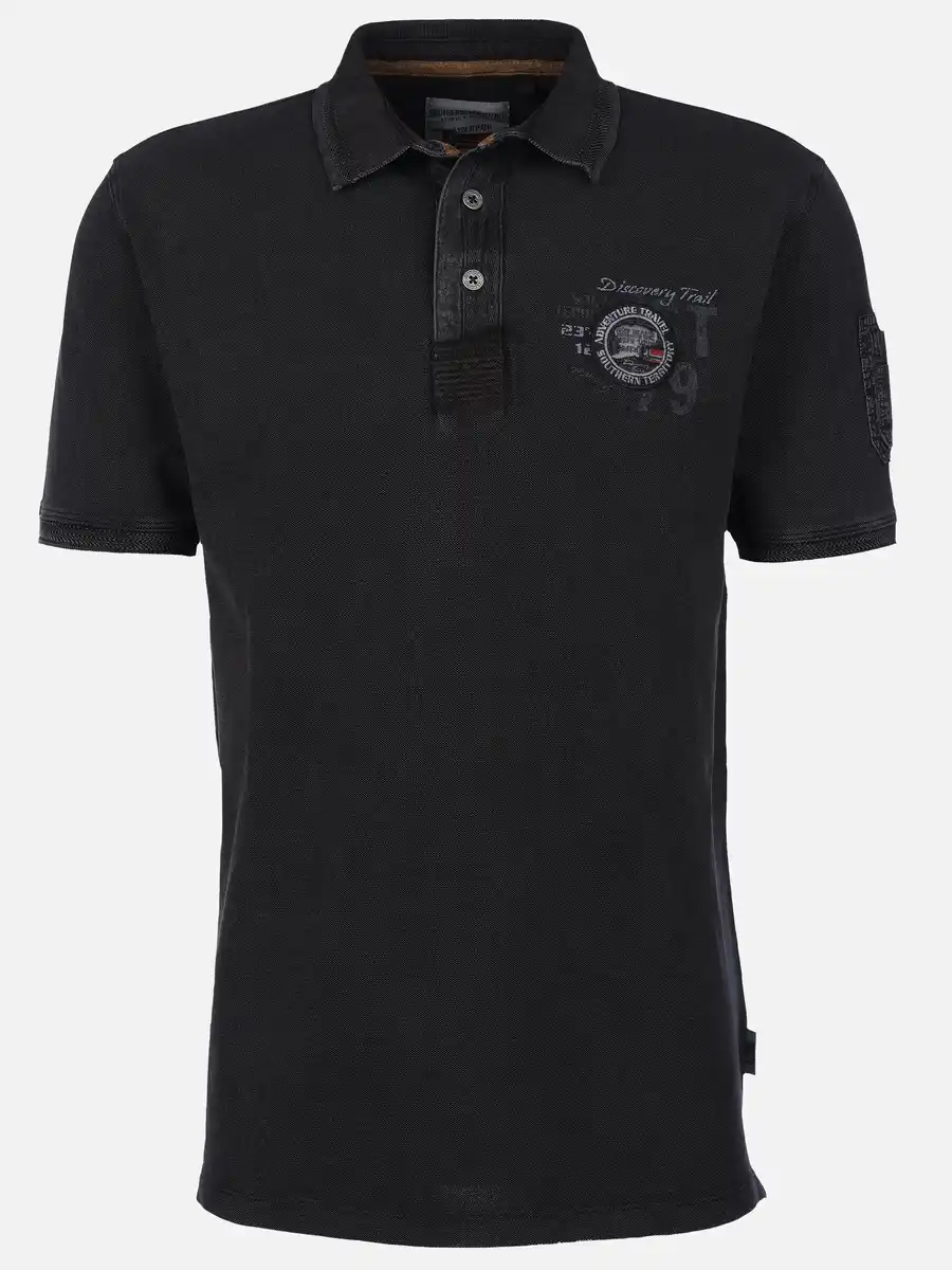 Bild 1 von Herren Poloshirt mit vielen Details Schwarz