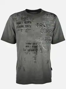 Herren T-Shirt mit großem Frontprint Schwarz