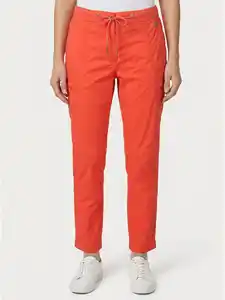 Damen Chinohose mit elastischem Bund Rosa