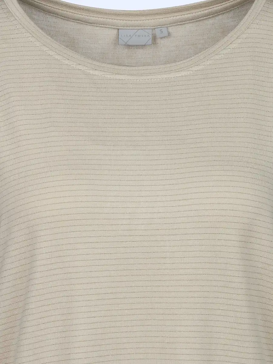 Bild 3 von Damen Shirt mit Lurex-Streifen Beige