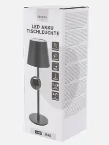 LED Akku Tischleuchte 27cm Schwarz