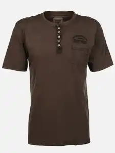 Herren Henleyshirt mit Print Braun