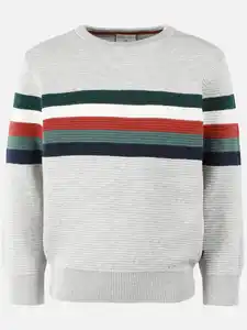 Jungen Strickpullover mit Streifen Grau