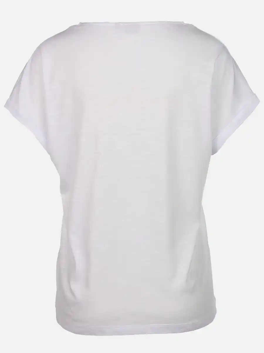 Bild 2 von Damen T-Shirt mit Motivprint und Glitzersteinen Weiß