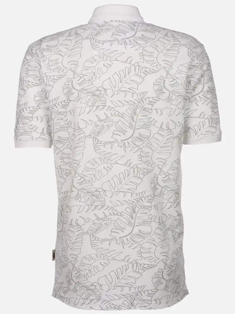 Bild 2 von Herren Poloshirt mit Print Weiß