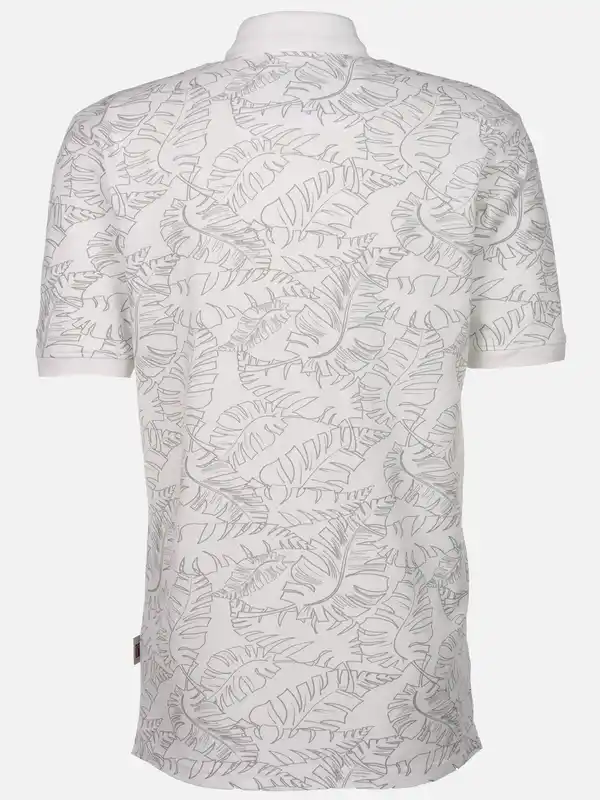 Bild 2 von Herren Poloshirt mit Print Weiß