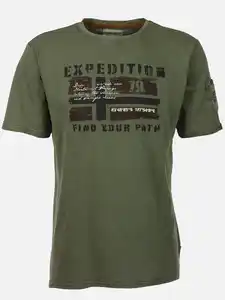 Herren Shirt mit Frontprint Oliv