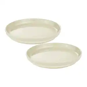 CROFTON Modernes Geschirr, 2er-Set, Teller, Beige