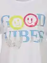 Bild 3 von Damen T-Shirt mit Motivprint und Glitzersteinen Weiß