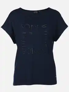 Damen Shirt mit Strass-Applikation Blau