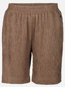 Damen Plissee Shorts Braun