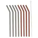Bild 1 von CROFTON Wiederverwendbare Trinkhalme, Glas, Gebogen, Bunt