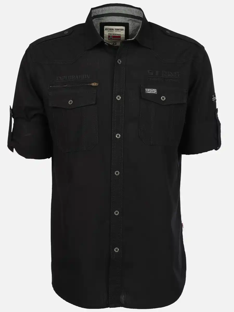 Bild 1 von Herren Freizeithemd mit Brusttaschen Schwarz