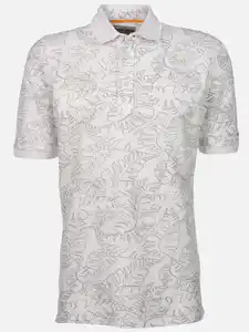 Herren Poloshirt mit Print Weiß