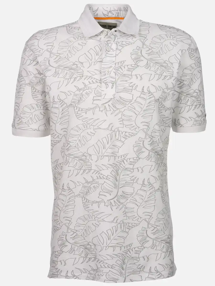Bild 1 von Herren Poloshirt mit Print Weiß