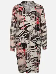 Damen Kleid mit Alloverprint Schwarz
