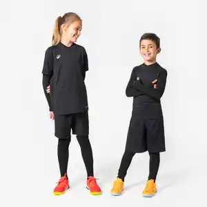 Kinder Fußball Funktionsshirt langarm Wärmekomfort ‒ Keepdry 500 schwarz