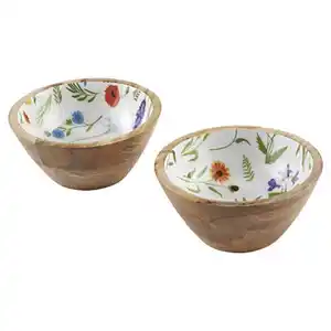CROFTON Snackschale, Mangoholz, Floral
