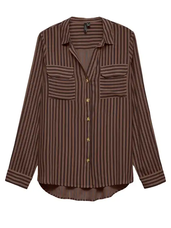 Bild 2 von Vero Moda VMBUMPY L/S SHIRT NEW Bluse Braun
