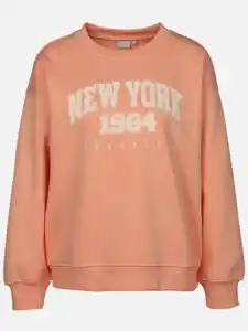 Damen Sweatshirt mit Stickerei Orange
