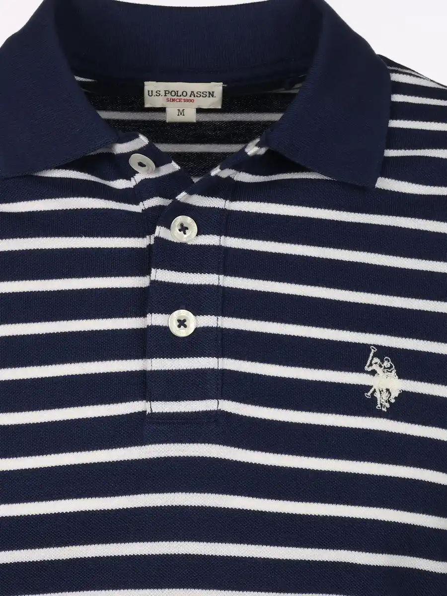 Bild 3 von Herren Poloshirt mit Streifen Blau