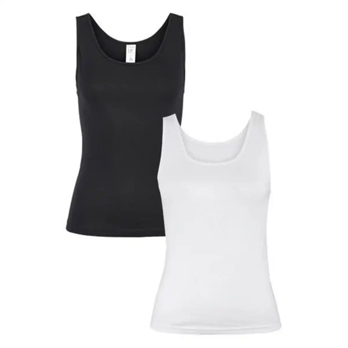 Bild 1 von UP2FASHION WOMEN Damen Unterhemd, Weiß/Schwarz, Rundhalsausschnitt, S 36/38