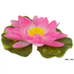 GARDENA Seerose Kunststoff Ø13 cm rosa, 12 Stück - B-Ware