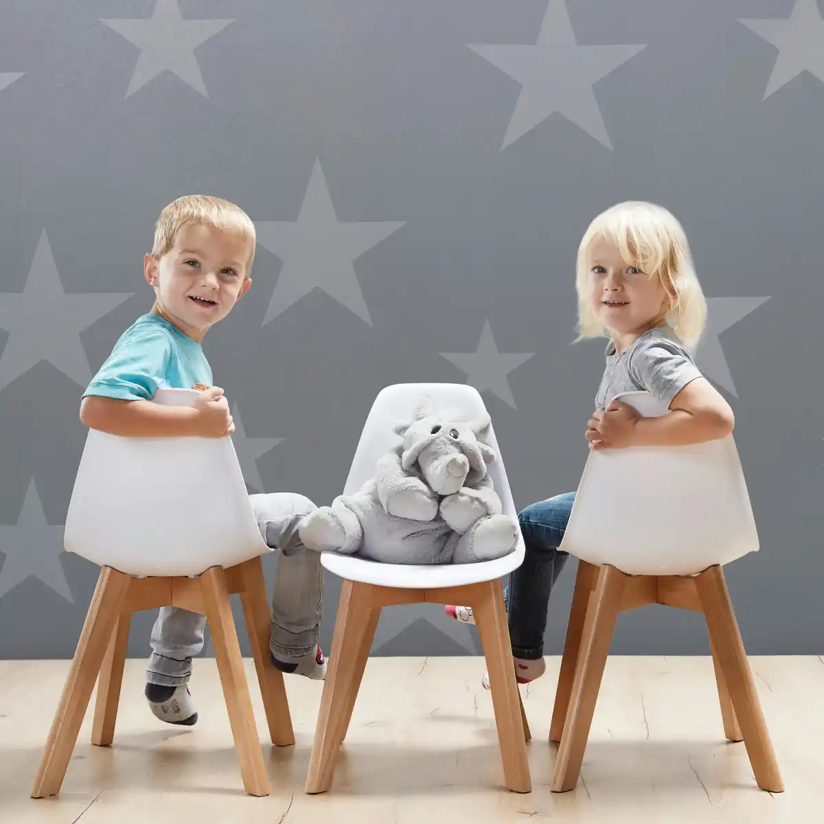 Bild 1 von Kinderstuhl Tibby Weiß Kunststoff/Echtholz, Weiß