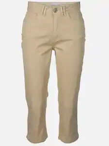Damen Capri Hose in Slim Fit Beige