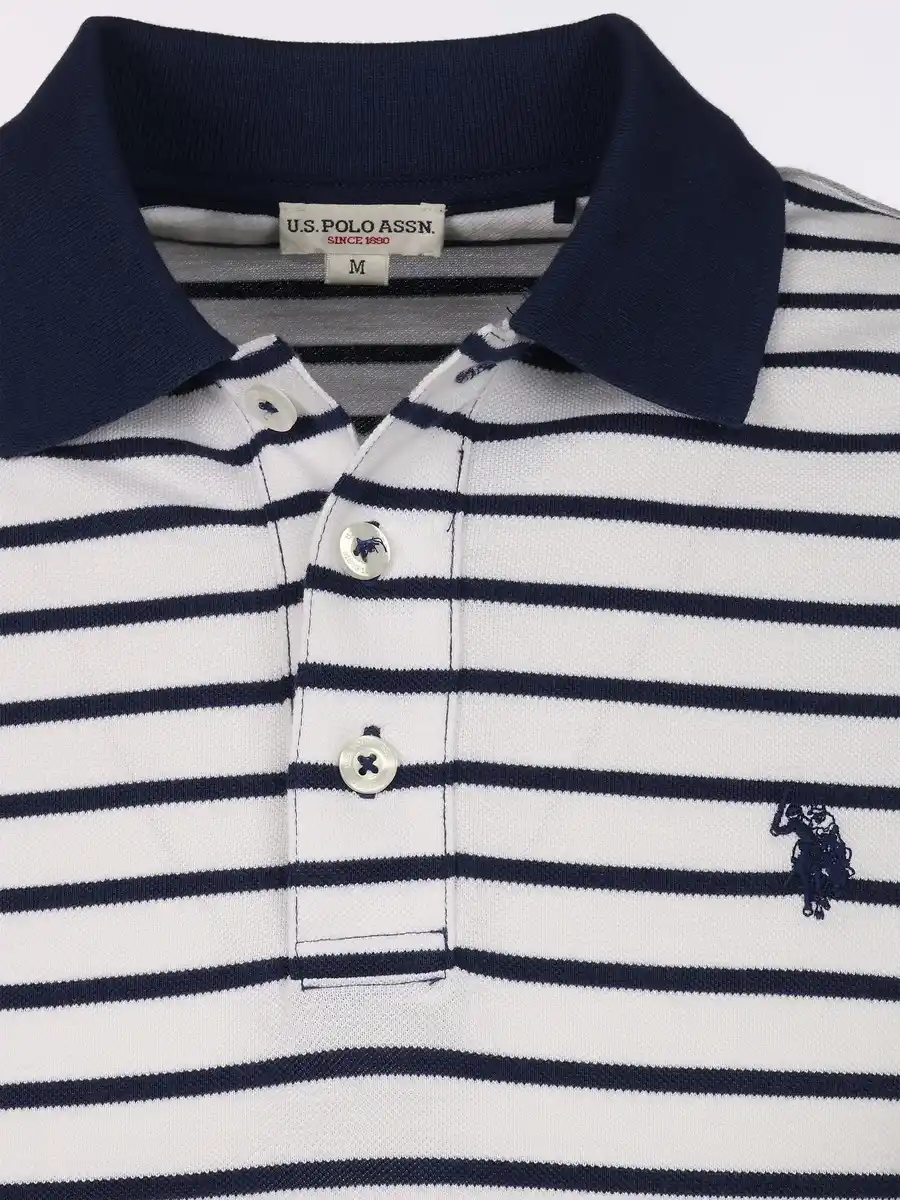 Bild 3 von Herren Poloshirt mit Streifen Weiß