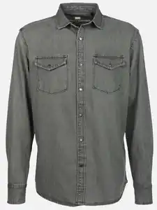 Herren Jeanshemd mit Brusttaschen Grau