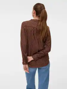 Vero Moda VMBUMPY L/S SHIRT NEW Bluse Braun