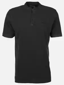 Herren Henleyshirt mit Stickerei Schwarz