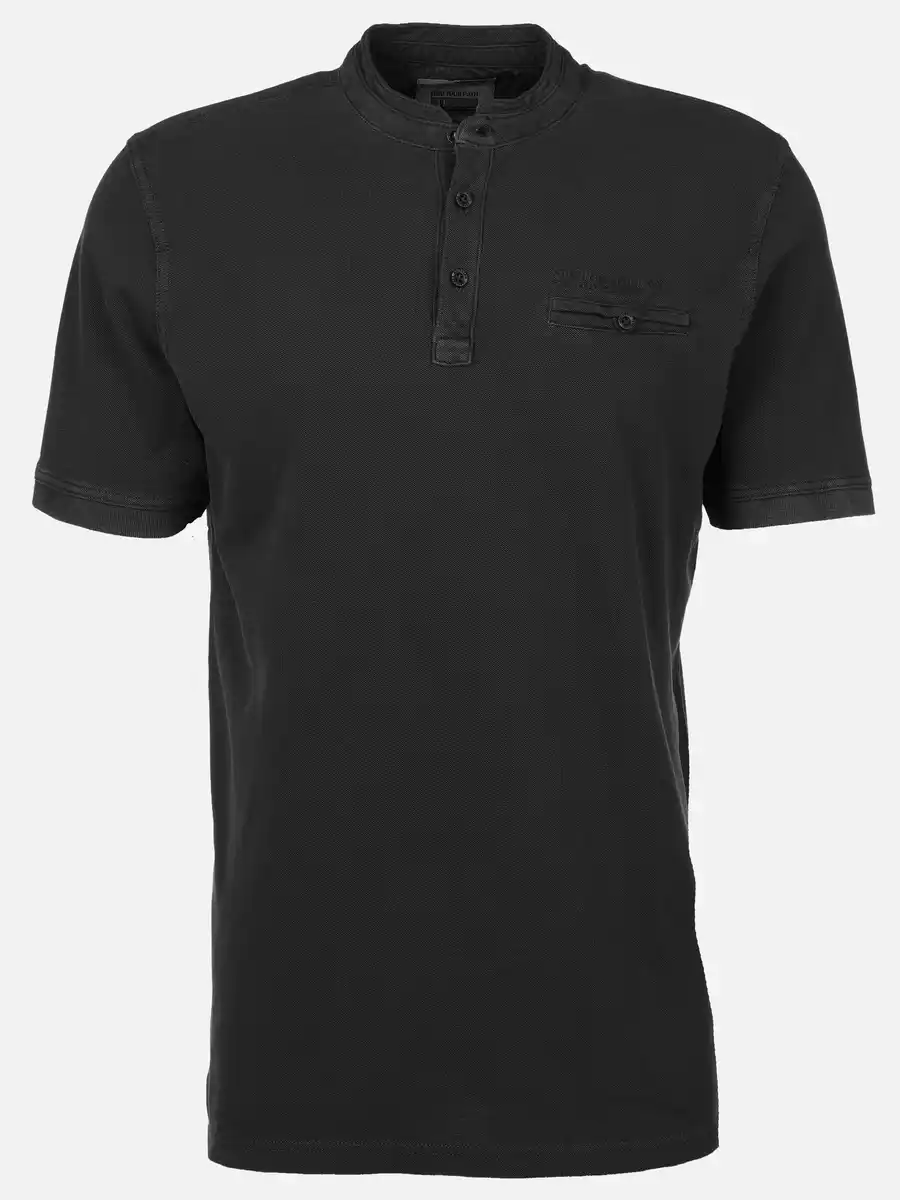 Bild 1 von Herren Henleyshirt mit Stickerei Schwarz