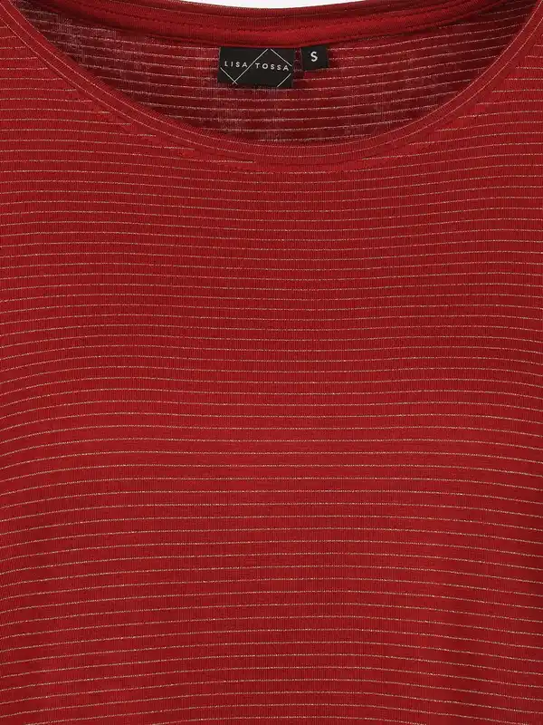 Bild 3 von Damen Shirt mit Lurex-Streifen Rot