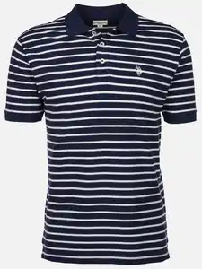 Herren Poloshirt mit Streifen Blau