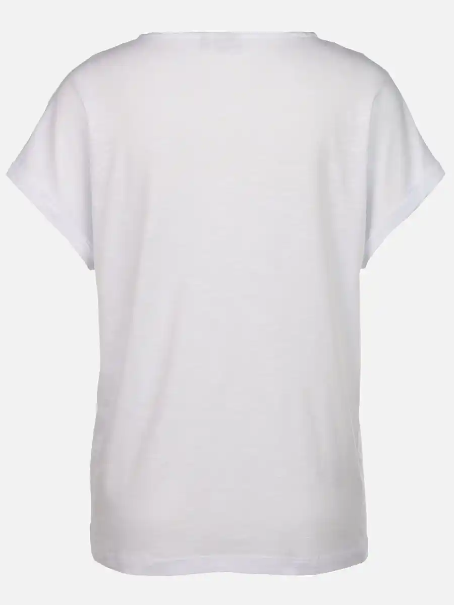 Bild 2 von Damen T-Shirt mit Motiv und Glitzersteinen Weiß