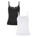 Bild 1 von UP2FASHION WOMEN Damen Unterhemd, Weiß/Schwarz, V-Ausschnitt, S 36/38