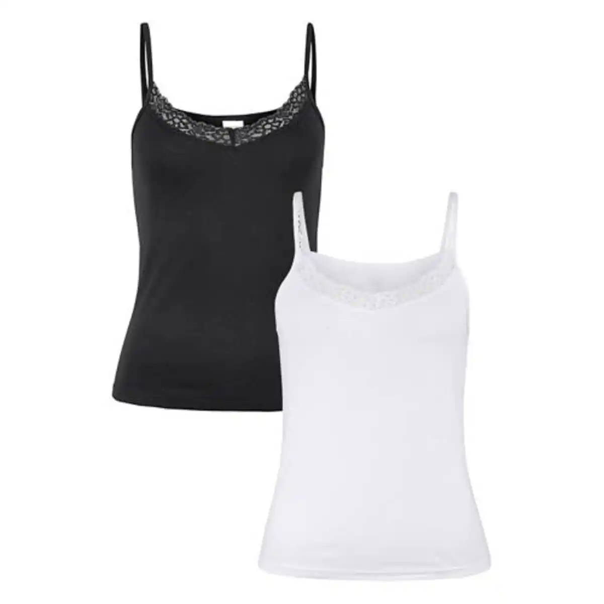 Bild 1 von UP2FASHION WOMEN Damen Unterhemd, Weiß/Schwarz, V-Ausschnitt, S 36/38