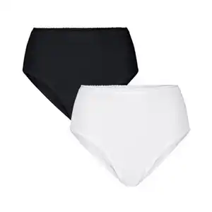 UP2FASHION WOMEN Damen Unterwäsche, Weiß/Schwarz, Hohe Taille, S 36/38