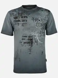 Herren T-Shirt mit großem Frontprint Marine