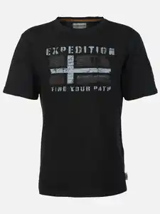 Herren Shirt mit Frontprint Schwarz