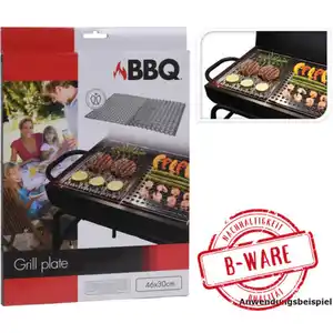 Grillplatte 2-tlg., 46 x 30 cm aus Edelstahl - B-Ware