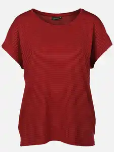 Damen Shirt mit Lurex-Streifen Rot