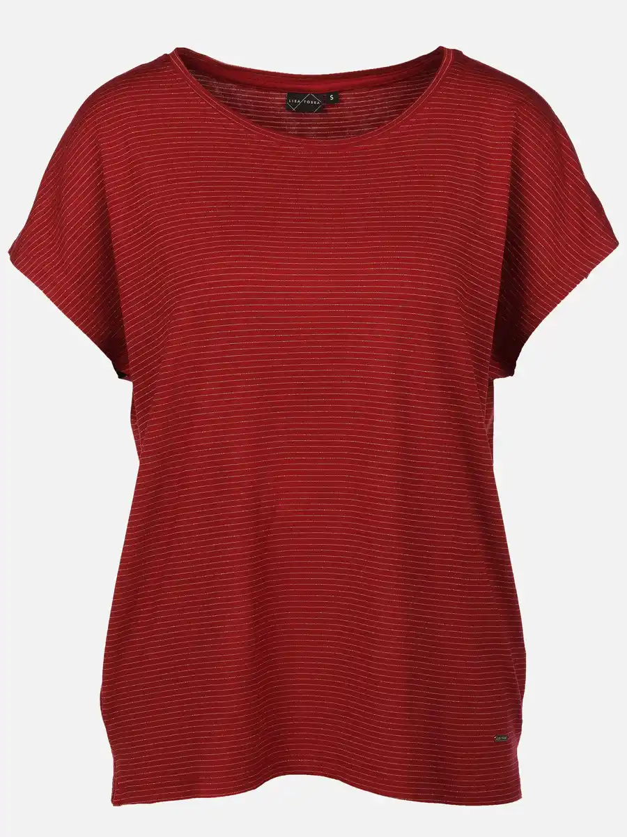Bild 1 von Damen Shirt mit Lurex-Streifen Rot