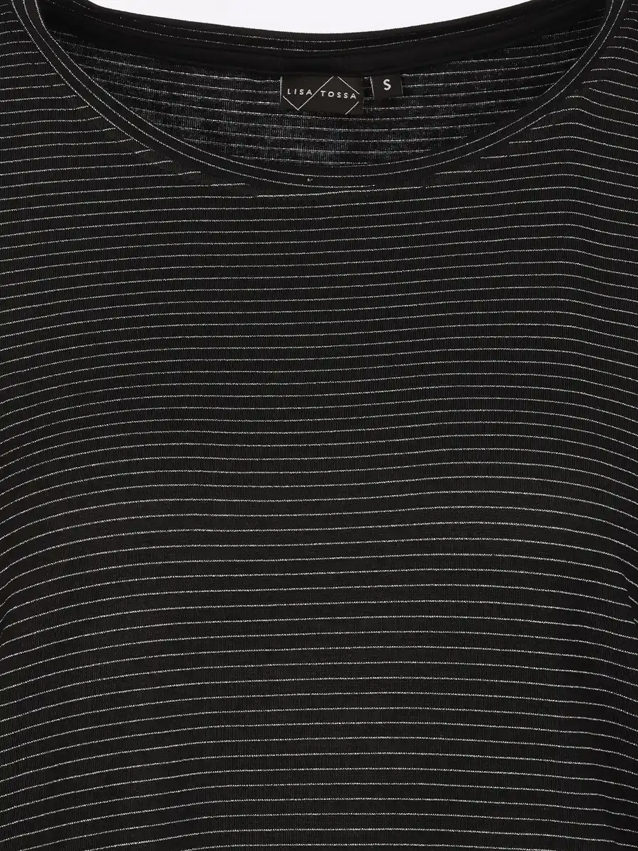 Bild 3 von Damen Shirt mit Lurex-Streifen Schwarz