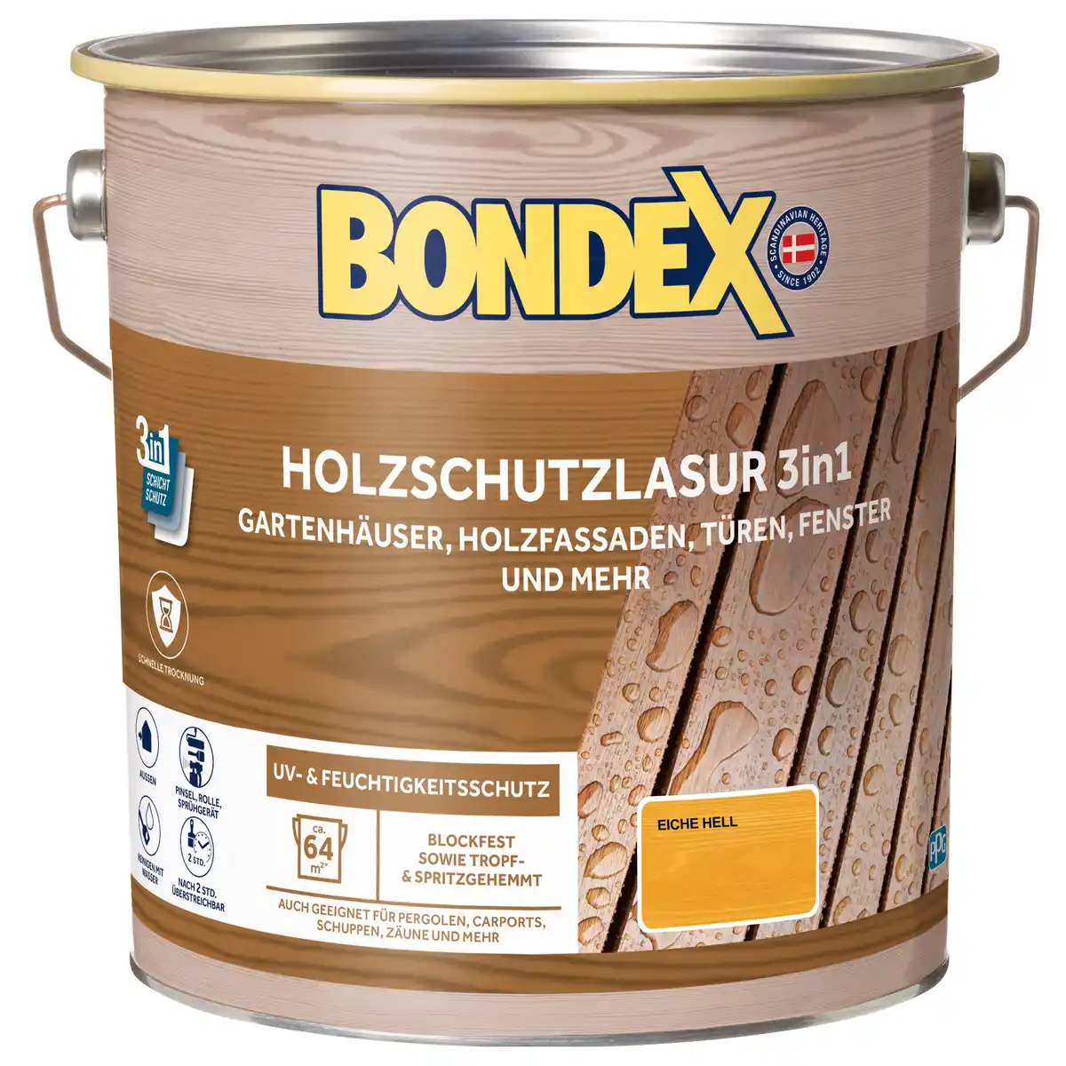 Bild 1 von Bondex Holzschutzlasur 3in1 4 L eiche-hell