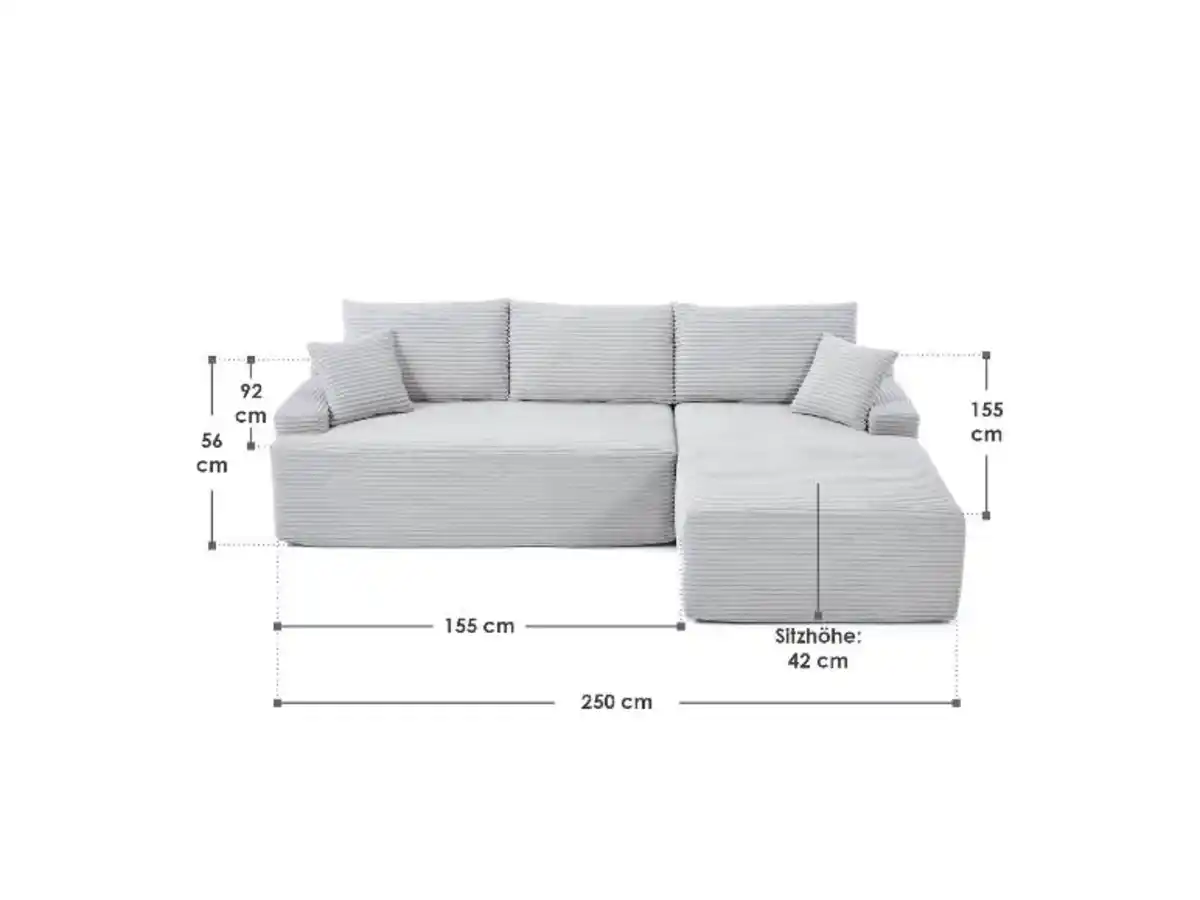 Bild 2 von JUSKYS Ecksofa »Coredo« im Cord-Look